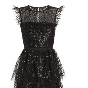 SELF-PORTRAIT Sequinned Tiered Midi Dress